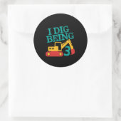 Ik ben 3 graafmachine die drie keer draait. ronde sticker (Tas)