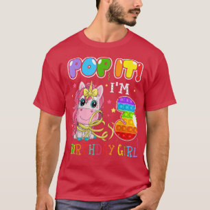 Ik ben 3 jaar oud, 3e verjaardag Unicorn Girls Pop T-shirt