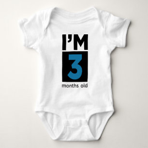 Ik ben 3 maanden oud blauw romper
