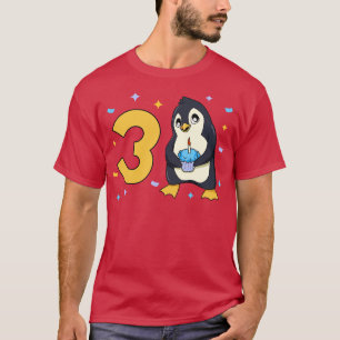 Ik ben 3 met pinguïn kinderen verjaardag 3 jaar ou t-shirt