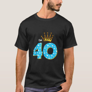 Ik ben 40e verjaardag Party Koning Thema 40 Jaar O T-shirt