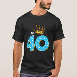 Ik ben 40e verjaardag Party Koning Thema 40 Jaar O T-shirt