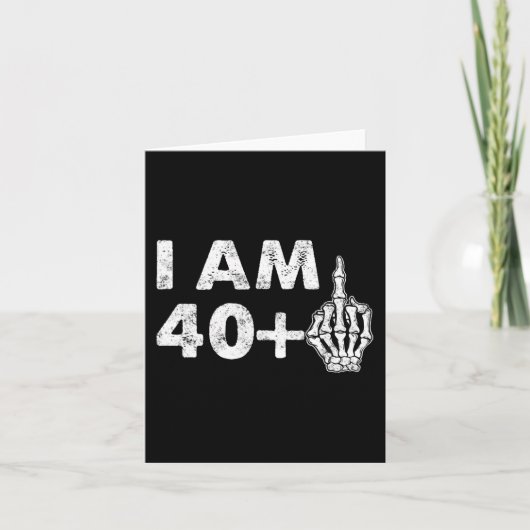 Ik ben 41 jaar oud leuk skelet middelvinger 41ste kaart (Voorkant)