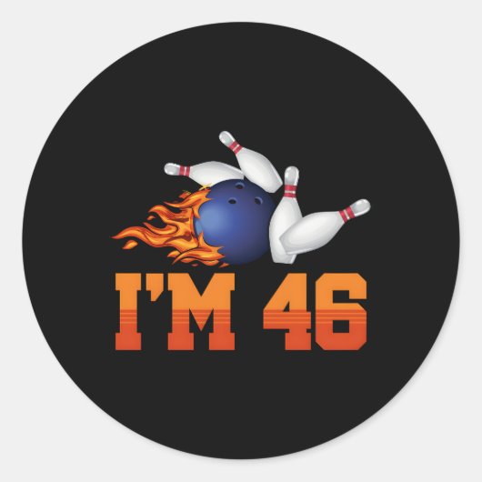 Ik ben 46 bowlingbal sporter 46e ronde sticker (Voorkant)