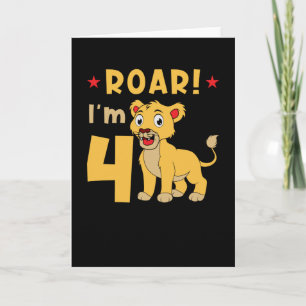 Ik ben 4 jaar oude Leo verjaardag Kaart