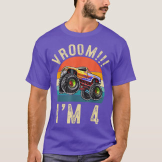 Ik ben 4 jaar oude Vroom 4th Birthday Party Truck T-shirt