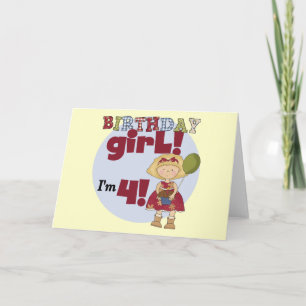 Ik ben 4 Verjaardags Meisje T-shirts en Gifts Kaart