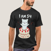 Ik ben 54 Cute cat kitten met verjaardagstaart T-shirt (Voorkant)