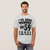 Ik ben 59 jaar getrouwd Man Vrouw Grappig T-shirt (Voorkant volledig)
