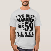 Ik ben 59 jaar getrouwd Man Vrouw Grappig T-shirt (Voorkant)