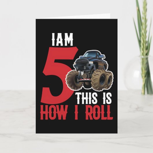 Ik ben 5 dit is hoe ik Monster Truck rol Kaart (Voorkant)