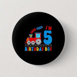 Ik ben 5 jaar oud treinliefhebber het is mijn 5e v ronde button 5,7 cm