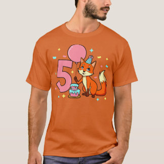 Ik ben 5 met vos meisje verjaardag 5 jaar oud t-shirt