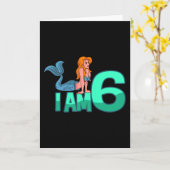 IK BEN 6 JAAR OUD, 6-jarig meisje Kaart (Gele Bloem)