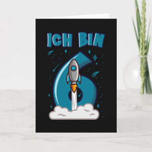 IK BEN 6 JAAR OUDE 6e verjaardag Jongen Ruimterdag Kaart