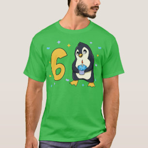 Ik ben 6 met pinguïn kinderen verjaardag 6 jaar ou t-shirt