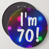 Ik ben 70! Birthday Button Pin (Voorkant /achterkant)