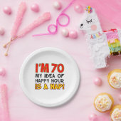 Ik ben 70 Happy Hour is een Nap 70th Paper Bord (Feest)