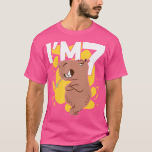Ik ben 7 Bday Capybara 7e Verjaardag Capybara T-shirt