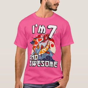 Ik ben 7 en Geweldige Japans karper koi vis verjaa T-shirt