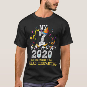 Ik ben 7 geworden in Quarantine Cute 7th Birthday T-shirt