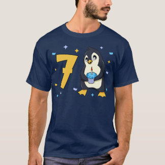 Ik ben 7 met pinguïn kinderen verjaardag 7 jaar ou t-shirt