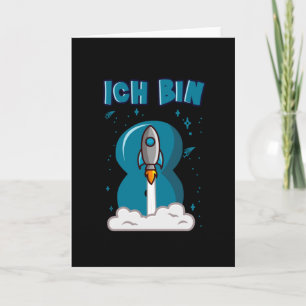 IK BEN 8 JAAR OUD 8e verjaardag Jongen Ruimterdag Kaart