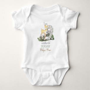 Ik ben "9" maanden oud Quote Forest Thema Babyhert Romper