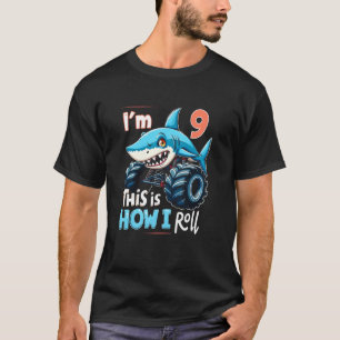 Ik ben 9 zo rol ik - Haaien Truck Negende Verjaard T-shirt