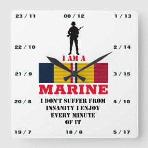 IK BEN A-MARINE VIERKANTE KLOK
