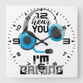 Ik ben aan het gamen vierkante klok