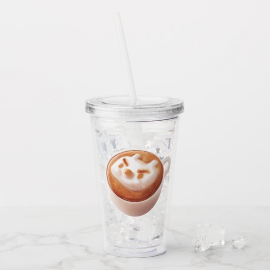 Ik ben aan het schuimen met gevoelens – Coffee Art Acryl Drinkbeker (Voorkant ijs)