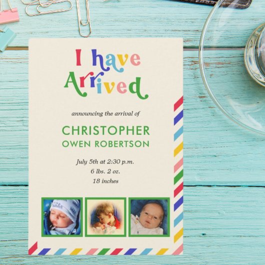 Ik ben aangekomen Foto Name Any Baby Birth Aankondiging