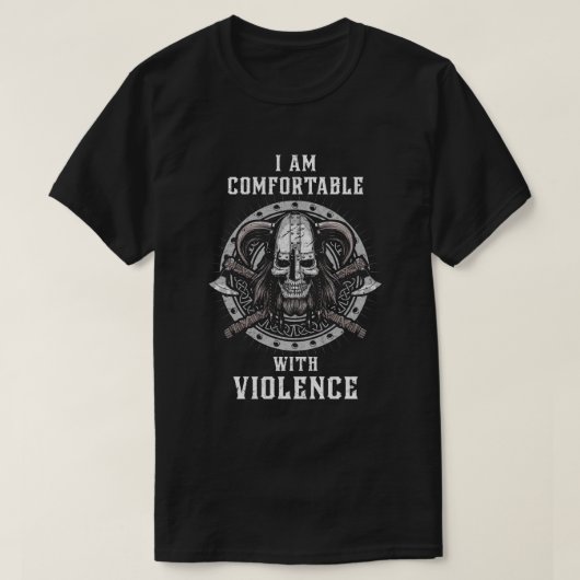 Ik ben aangenaam met geweld Valhalla Viking T-shirt (Design voorkant)