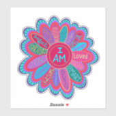 Ik ben aanmoediging roze bloem, inspirativiteit sticker (Vel)