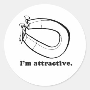 IK BEN AANTREKKELIJK RONDE STICKER