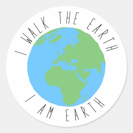 Ik ben Aarde Ronde Sticker (Voorkant)