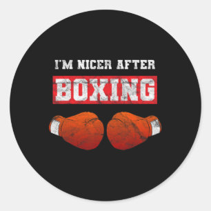 Ik ben aardiger na boksen kickboksen bokser ronde sticker