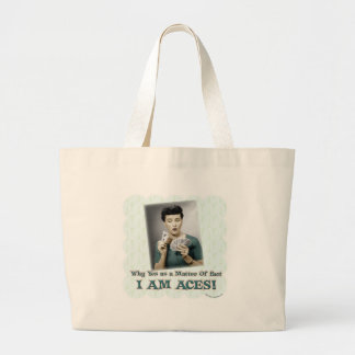 Ik ben Aces Snarky Lady Retro Foto Motto Grote Tote Bag