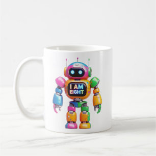 Ik ben acht robot voor kinderen 8e verjaardag robo koffiemok