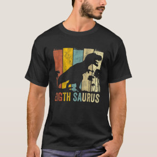 Ik ben acht Saurus acht jaar oud Rex voor jongens T-shirt