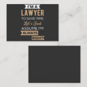 Ik ben advocaat, om tijd te besparen visitekaartje (Voorkant / Achterkant)