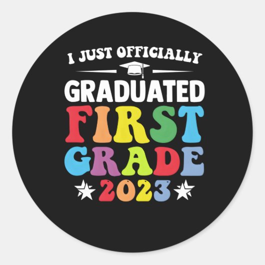 Ik ben afgestudeerd eerste graad Afstuderen klasse Ronde Sticker (Voorkant)