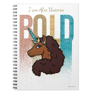 Ik ben Afro Eenhoorn | Bold Glitter Design Notitieboek