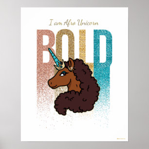 Ik ben Afro Eenhoorn   Bold Glitter Design Poster