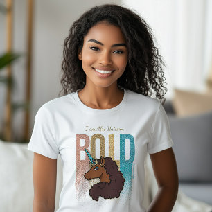 Ik ben Afro Eenhoorn Bold Glitter Design T-shirt