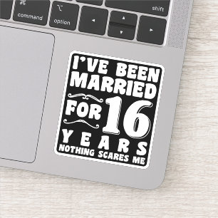 Ik ben al 16 jaar getrouwd en het bruiloftsfeest i sticker