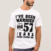 Ik ben al 57 jaar getrouwd, man vrouw grappig t-shirt (Voorkant)