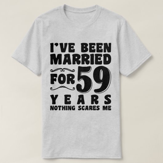 Ik ben al 59 jaar getrouwd, man vrouw grappig t-shirt (Design voorkant)