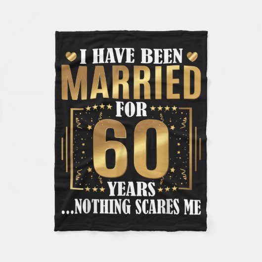 Ik ben al 60 jaar getrouwd met een 60ste bruiloft fleece deken (Voorkant)